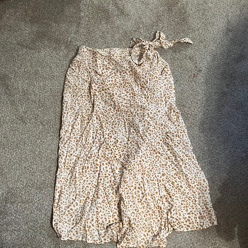 Yellow leopard print wrap skirt